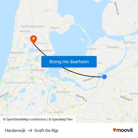 Harderwijk to Graft-De Rijp map