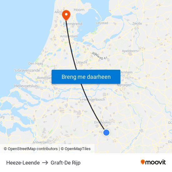 Heeze-Leende to Graft-De Rijp map