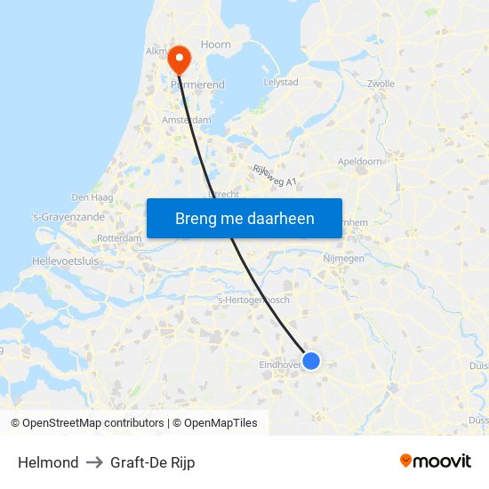 Helmond to Graft-De Rijp map