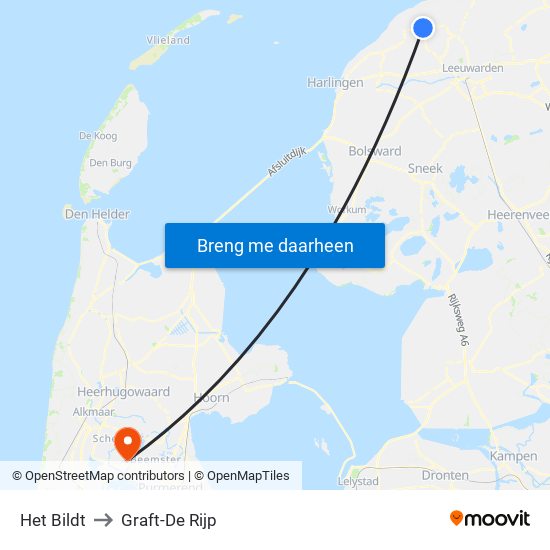 Het Bildt to Graft-De Rijp map