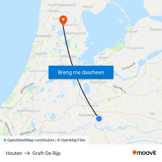 Houten to Graft-De Rijp map
