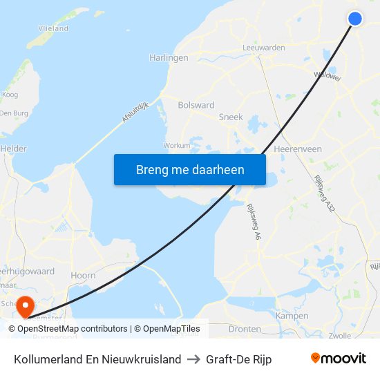 Kollumerland En Nieuwkruisland to Graft-De Rijp map