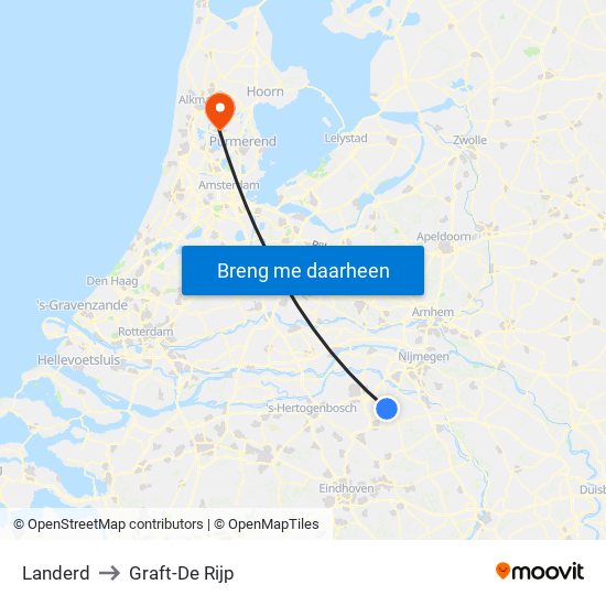 Landerd to Graft-De Rijp map