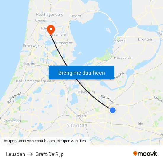 Leusden to Graft-De Rijp map