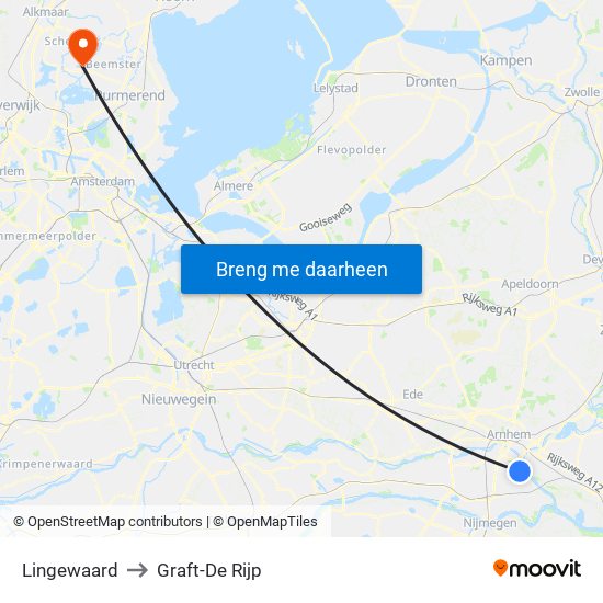 Lingewaard to Graft-De Rijp map