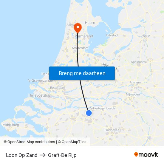 Loon Op Zand to Graft-De Rijp map