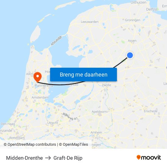 Midden-Drenthe to Graft-De Rijp map