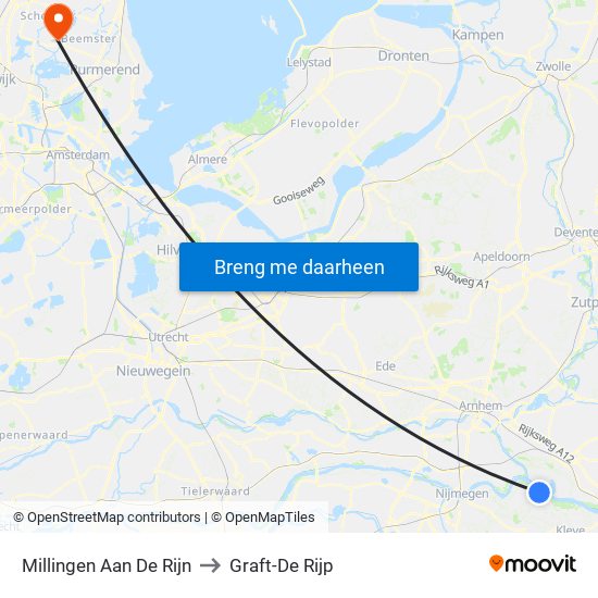 Millingen Aan De Rijn to Graft-De Rijp map