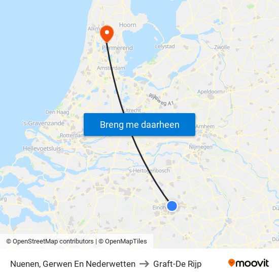 Nuenen, Gerwen En Nederwetten to Graft-De Rijp map