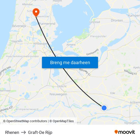 Rhenen to Graft-De Rijp map