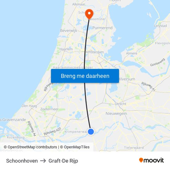 Schoonhoven to Graft-De Rijp map