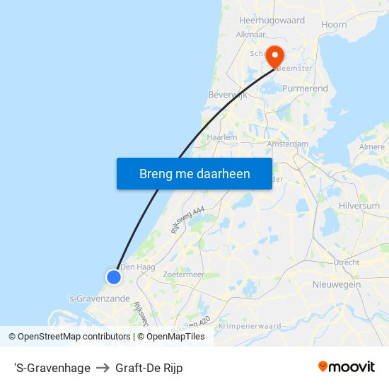 'S-Gravenhage to Graft-De Rijp map