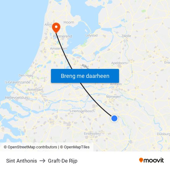 Sint Anthonis to Graft-De Rijp map