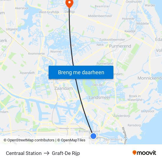 Centraal Station to Graft-De Rijp map