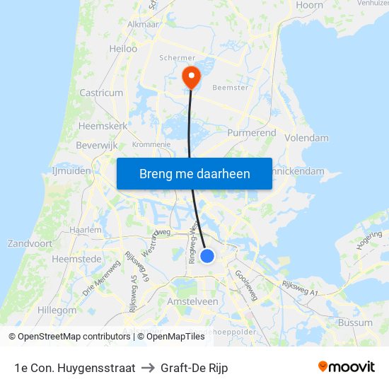 1e Con. Huygensstraat to Graft-De Rijp map
