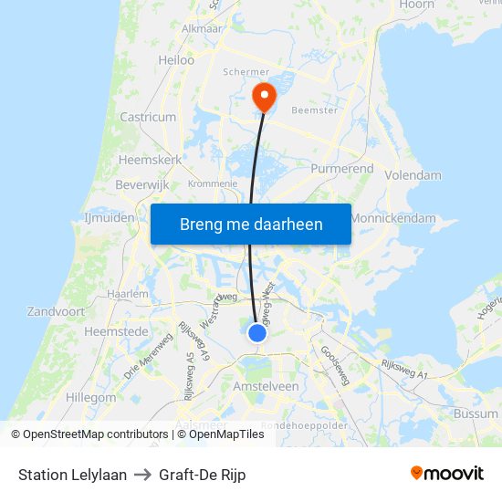 Station Lelylaan to Graft-De Rijp map