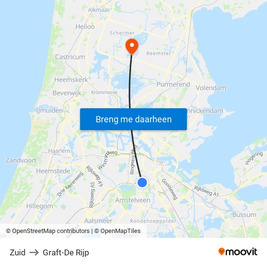 Zuid to Graft-De Rijp map