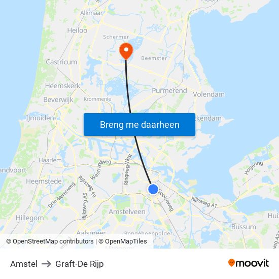 Amstel to Graft-De Rijp map