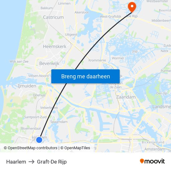 Haarlem to Graft-De Rijp map
