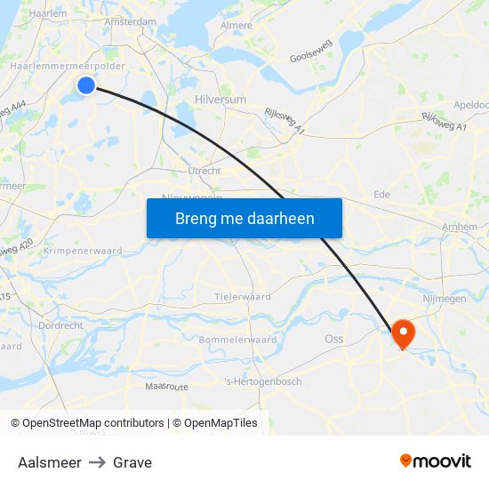 Aalsmeer to Grave map