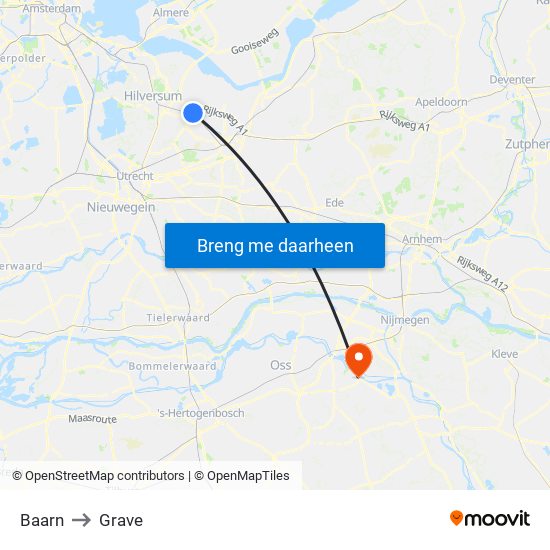 Baarn to Grave map