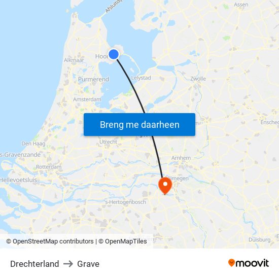 Drechterland to Grave map
