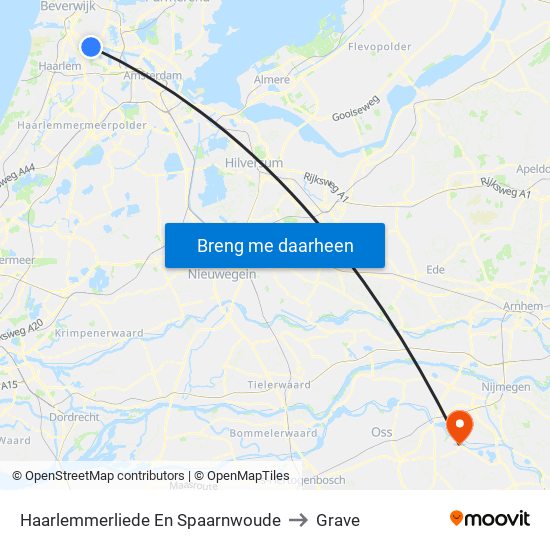 Haarlemmerliede En Spaarnwoude to Grave map