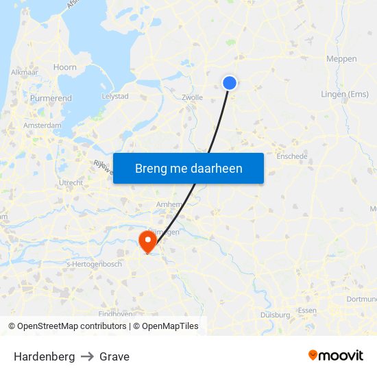 Hardenberg to Grave map