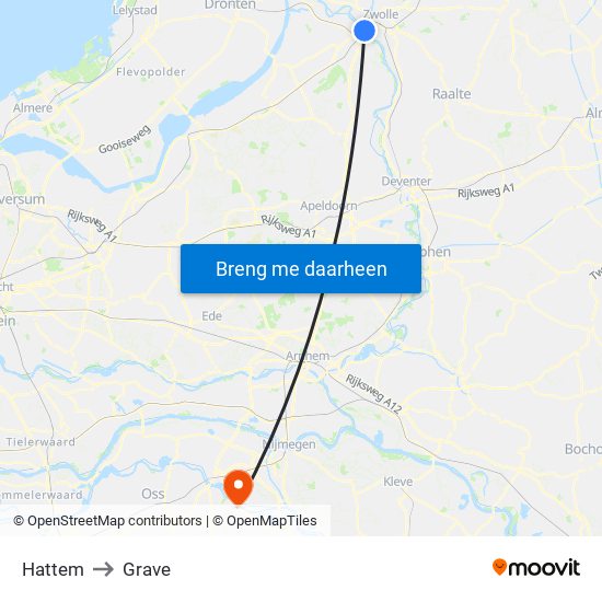 Hattem to Grave map