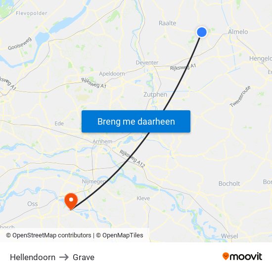 Hellendoorn to Grave map