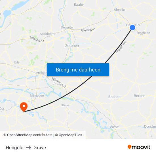 Hengelo to Grave map