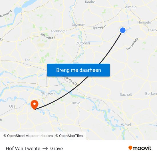 Hof Van Twente to Grave map