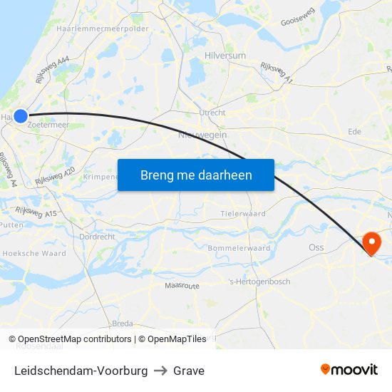 Leidschendam-Voorburg to Grave map