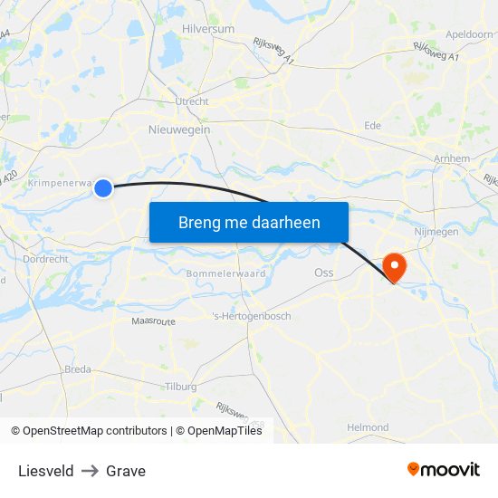Liesveld to Grave map