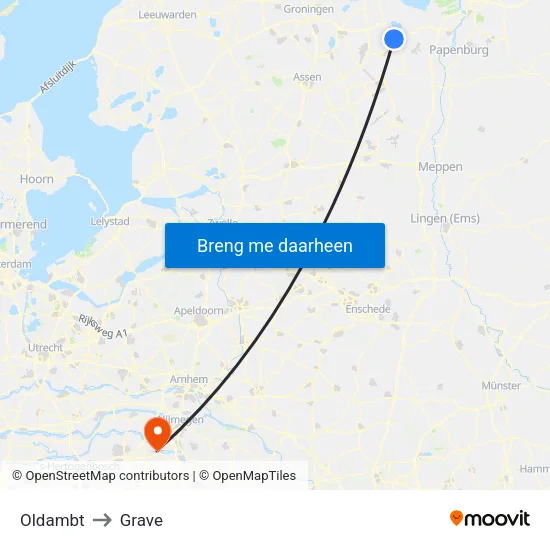 Oldambt to Grave map