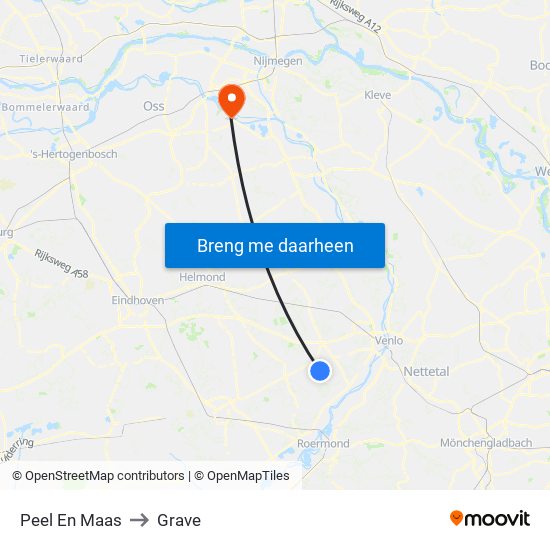 Peel En Maas to Grave map