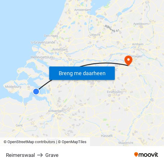 Reimerswaal to Grave map