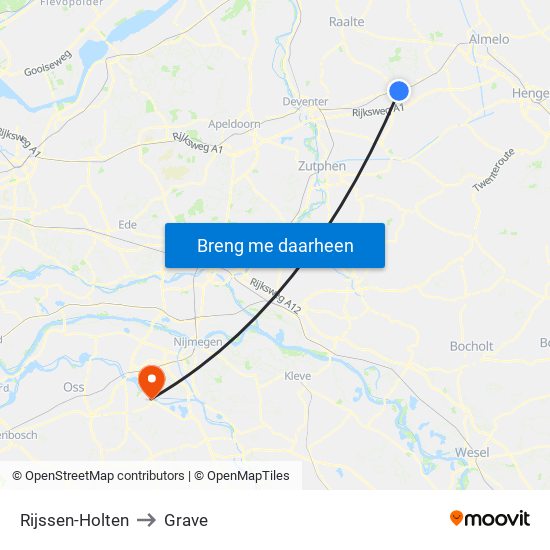 Rijssen-Holten to Grave map