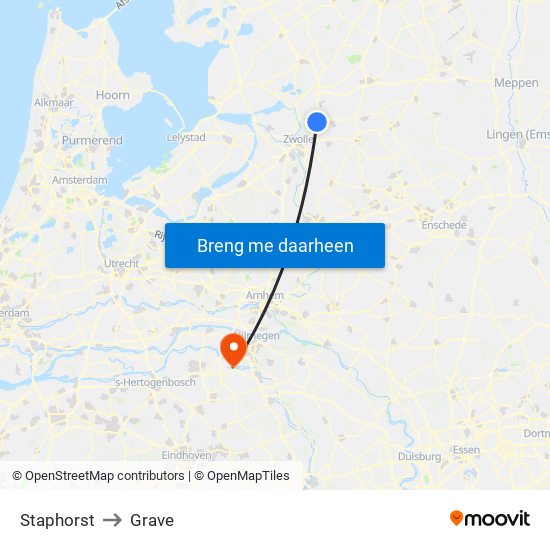 Staphorst to Grave map