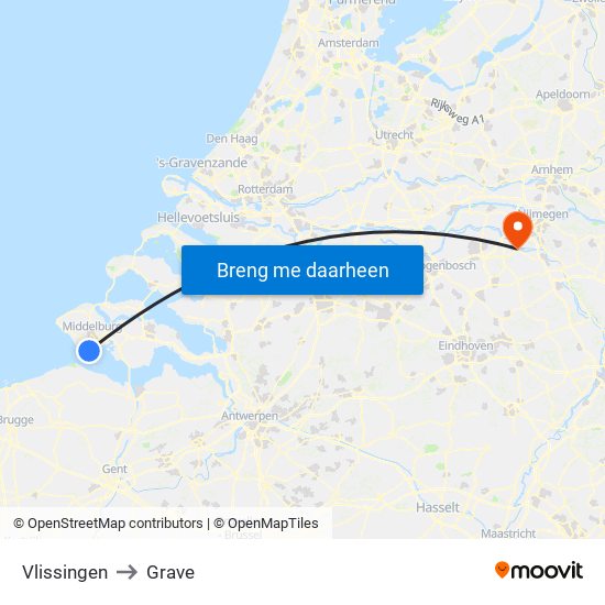 Vlissingen to Grave map