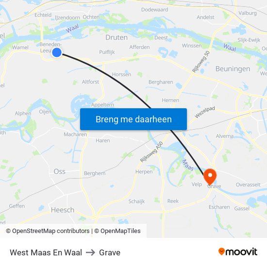 West Maas En Waal to Grave map