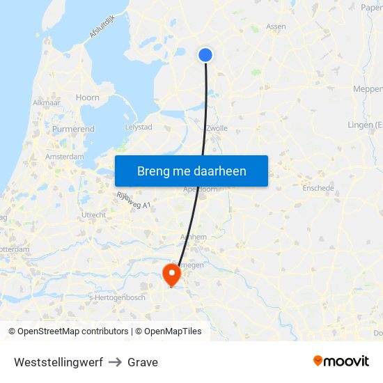Weststellingwerf to Grave map