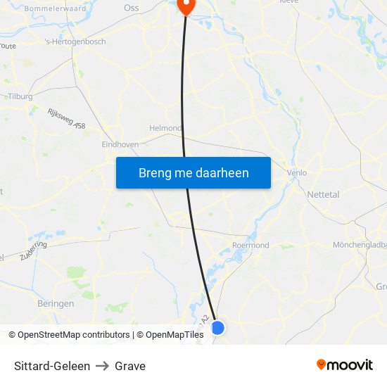 Sittard-Geleen to Grave map