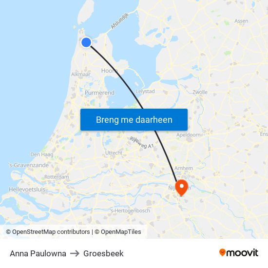 Anna Paulowna to Groesbeek map