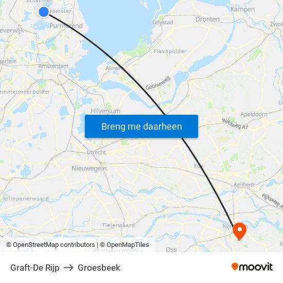 Graft-De Rijp to Groesbeek map