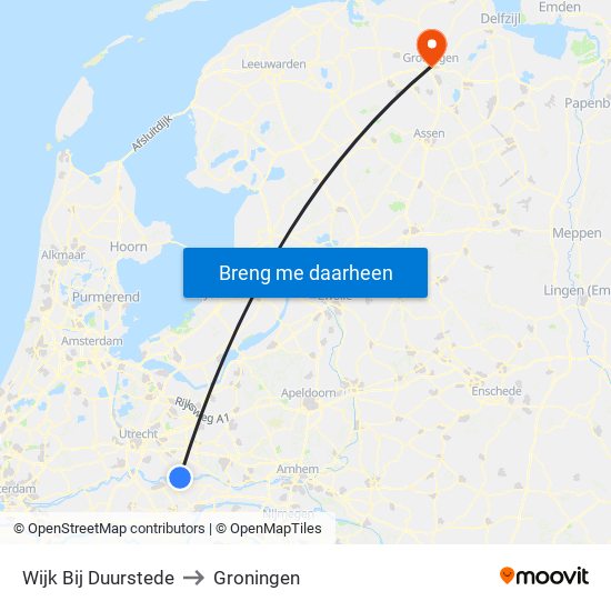 Wijk Bij Duurstede to Groningen map