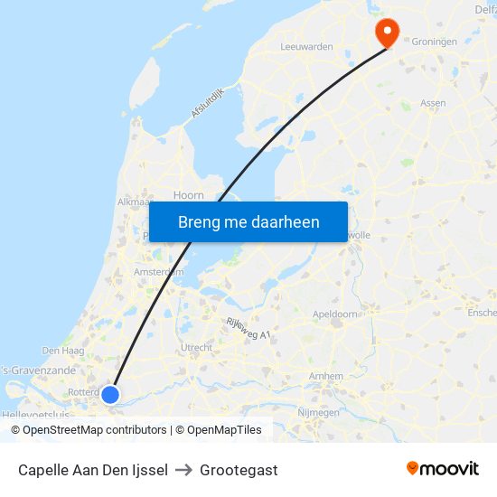 Capelle Aan Den Ijssel to Grootegast map