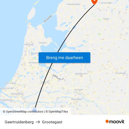 Geertruidenberg to Grootegast map