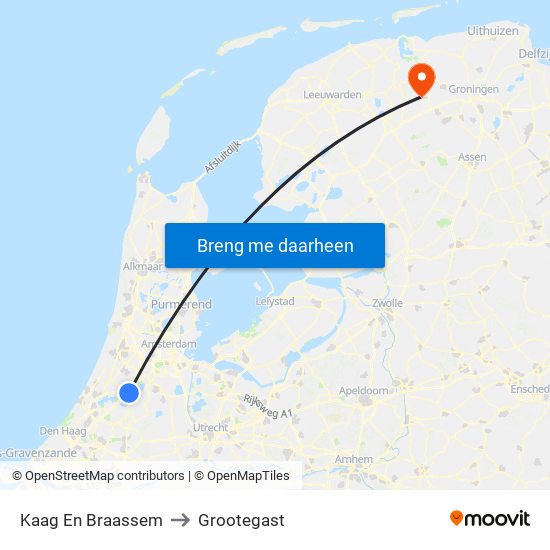 Kaag En Braassem to Grootegast map