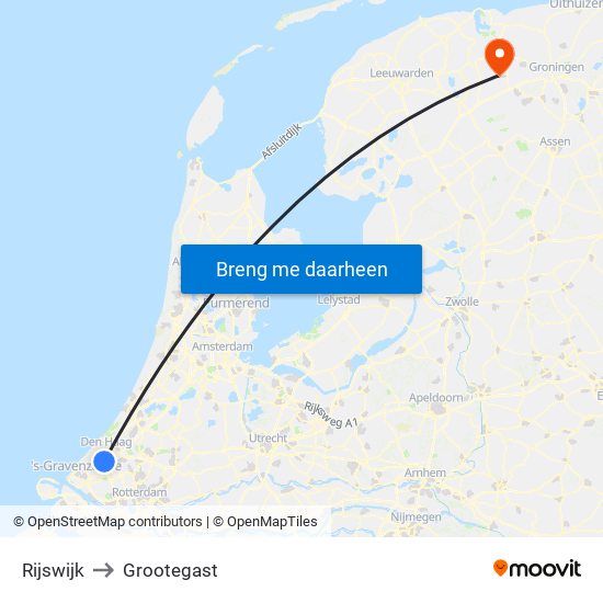 Rijswijk to Grootegast map
